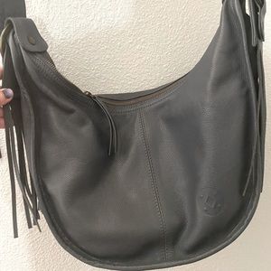 Christina Orozco, gray leather purse with beautiful beading